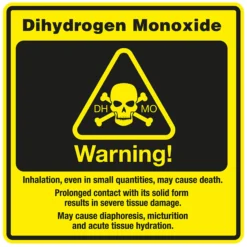 Aufkleber Dihydrogenmonoxid