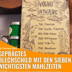 Blechschild Auenland Speiseplan: sieben Mahlzeiten am Tag