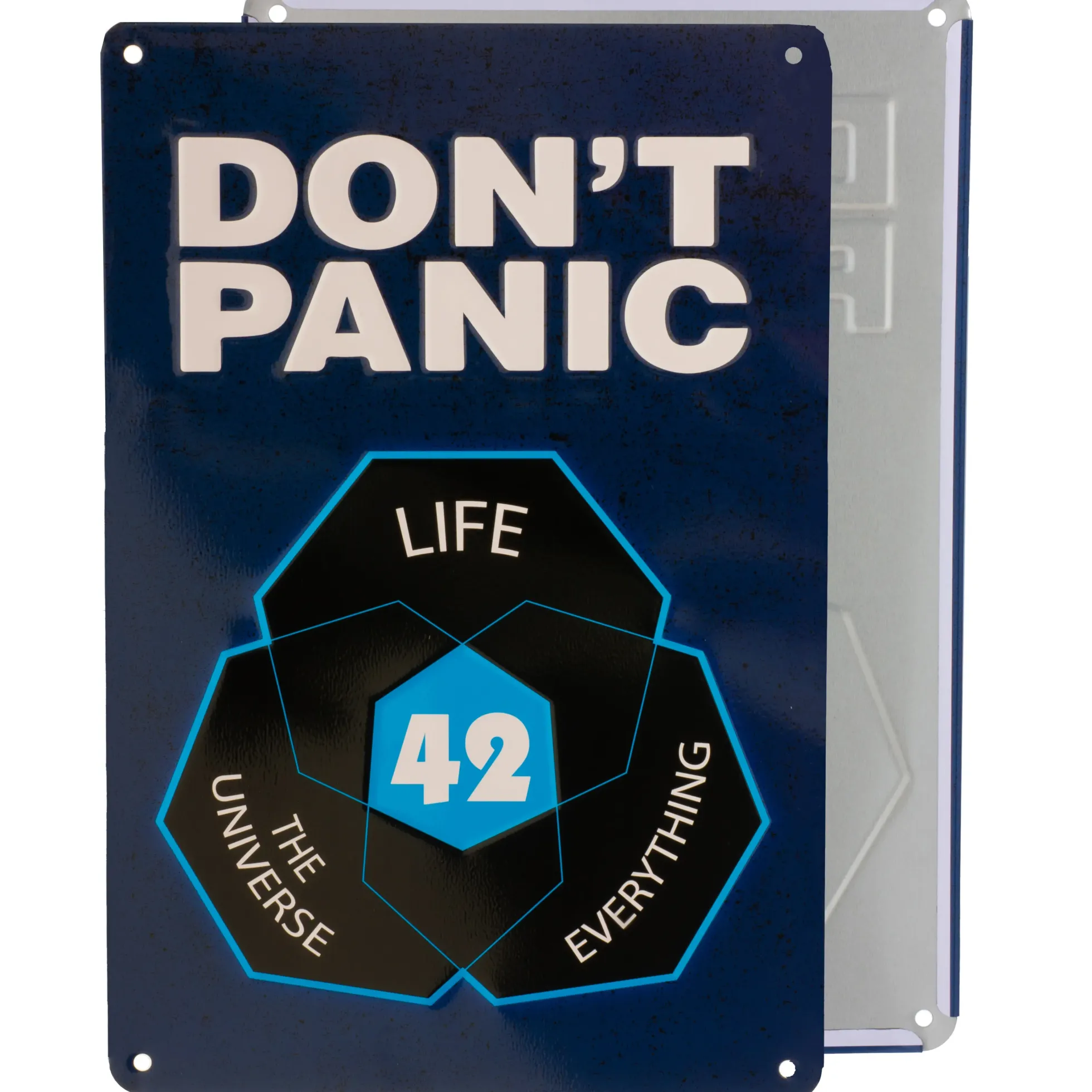 Blechschild Don't Panic 42