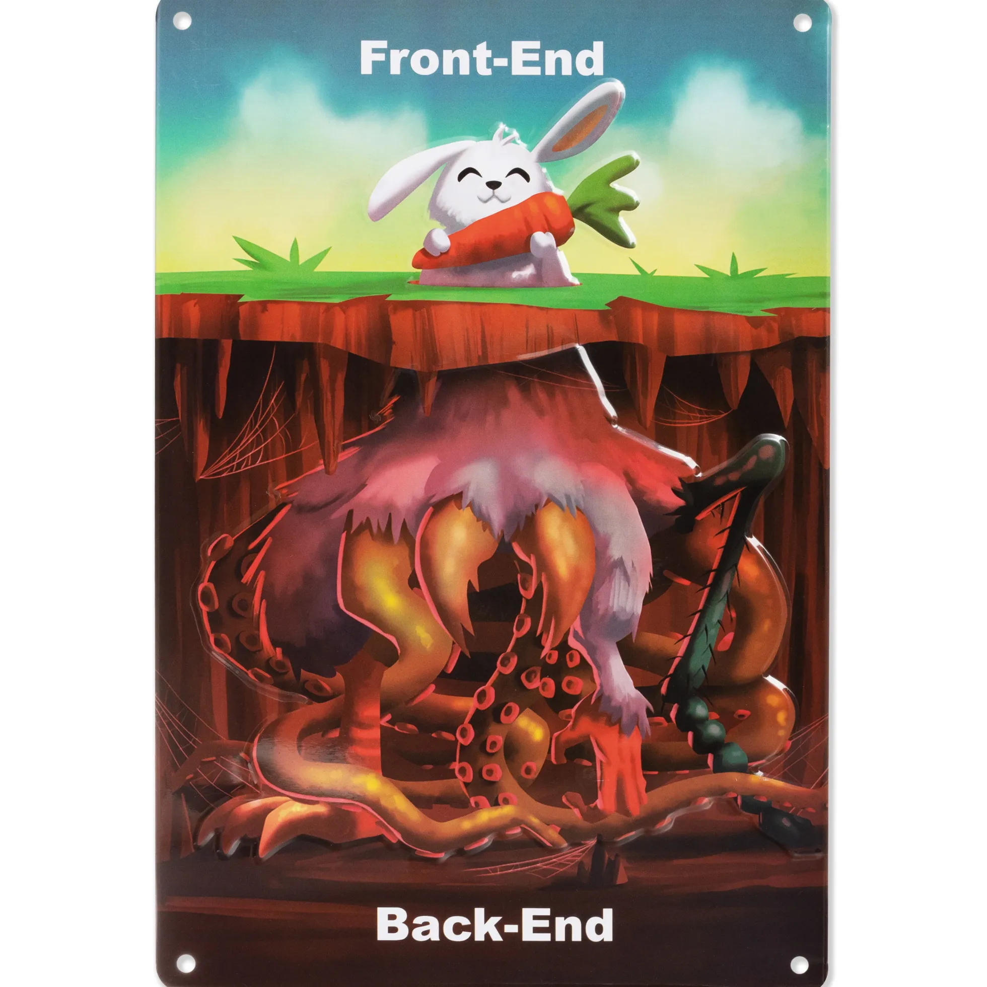 Blechschild Front-End und Back-End