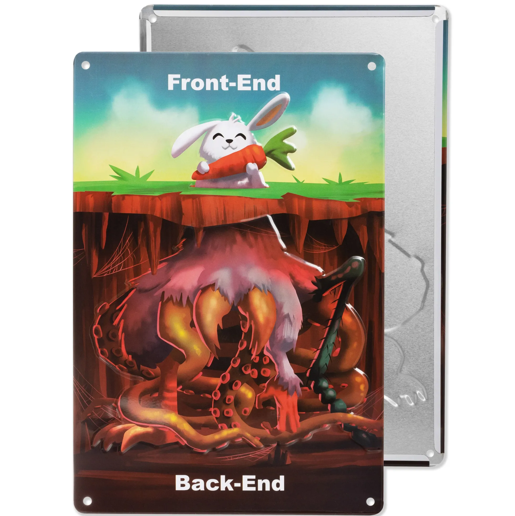 Blechschild Front-End und Back-End