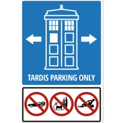 Blechschild Police Call Box Parking Only mit 3D-Prägung
