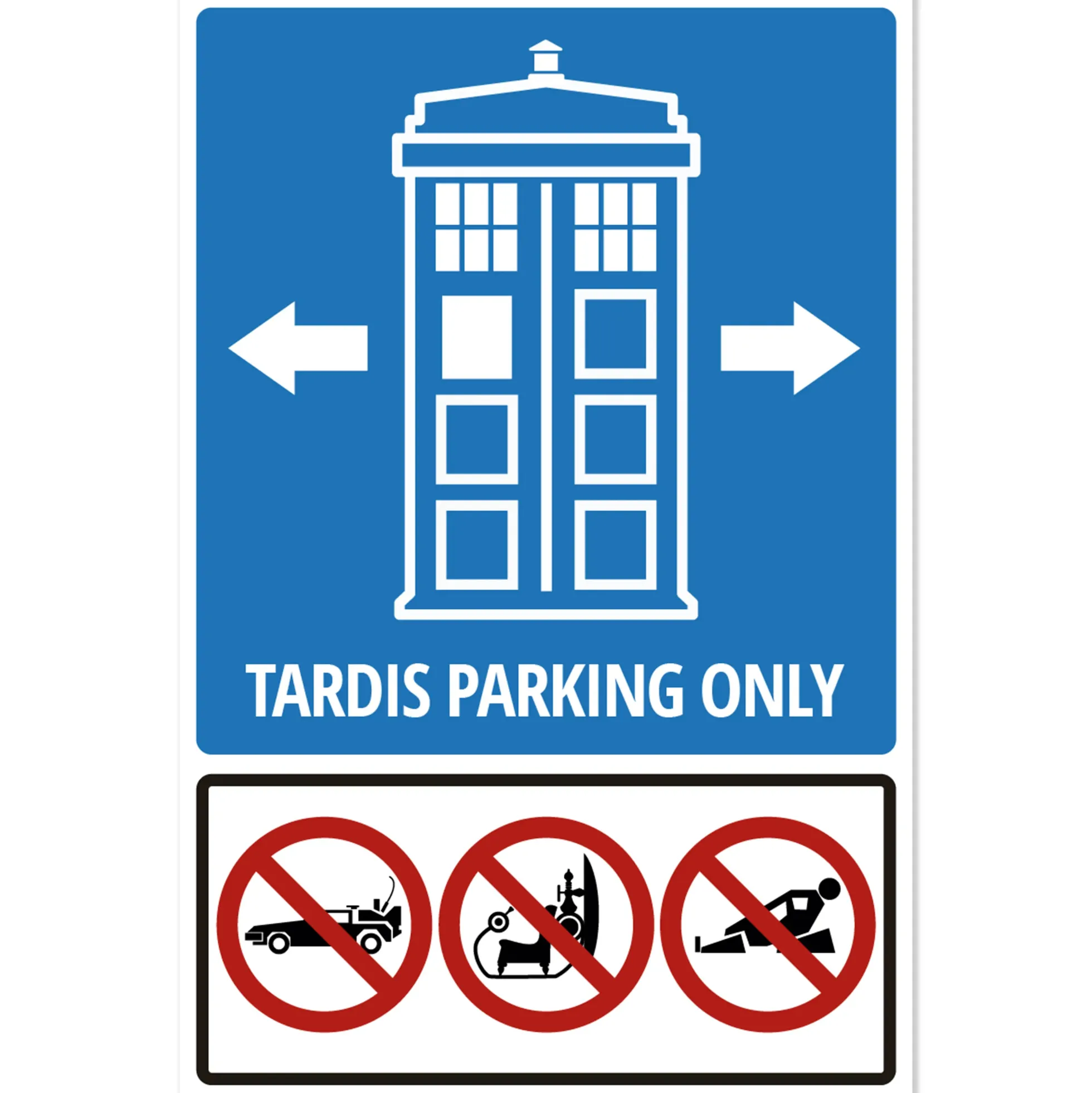 Blechschild Police Call Box Parking Only mit 3D-Prägung