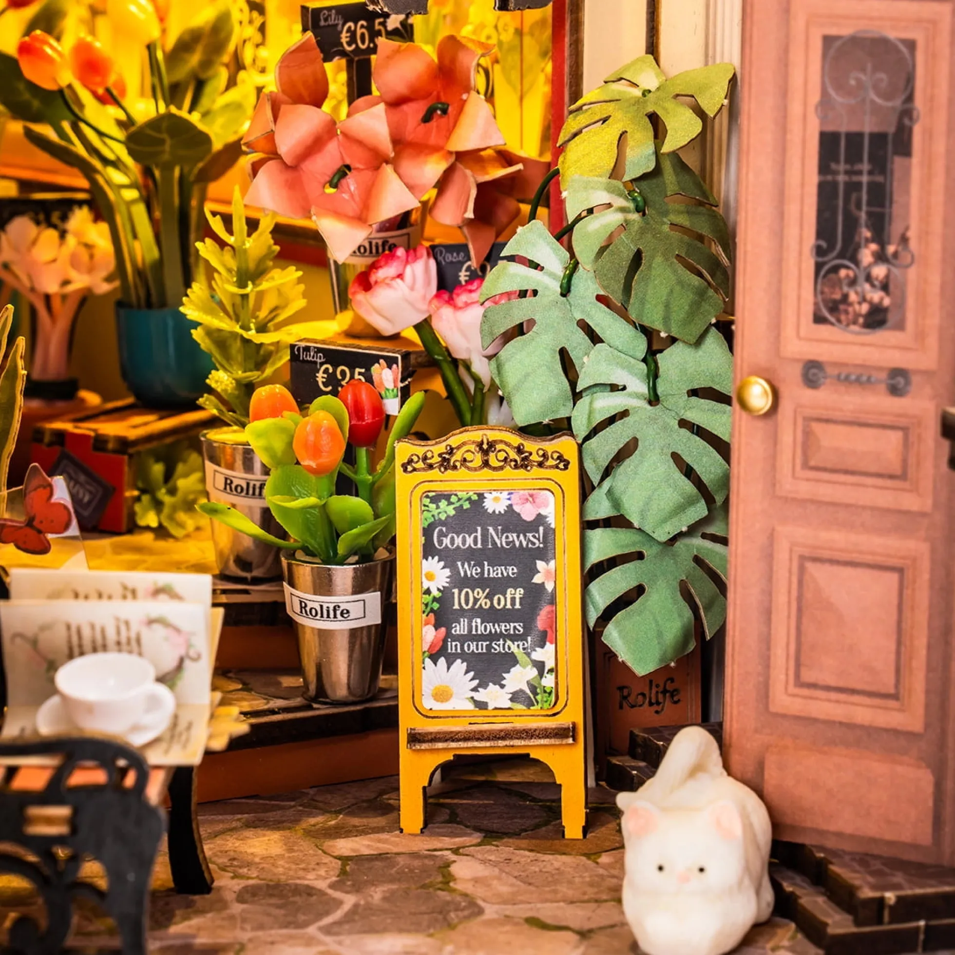 Book Nook Holzbausatz – Blumen-Eck