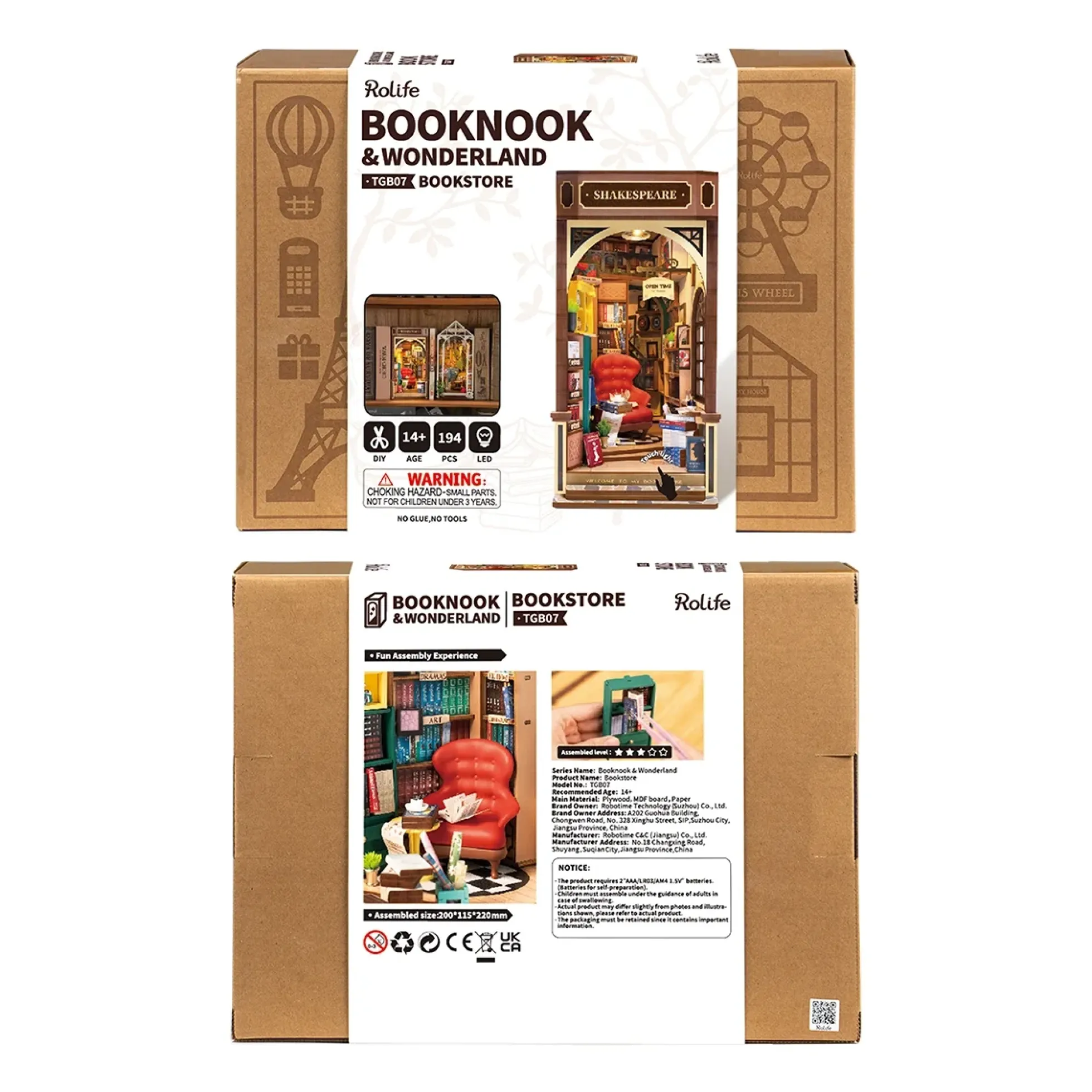 Book Nook Holzbausatz – Buchladen