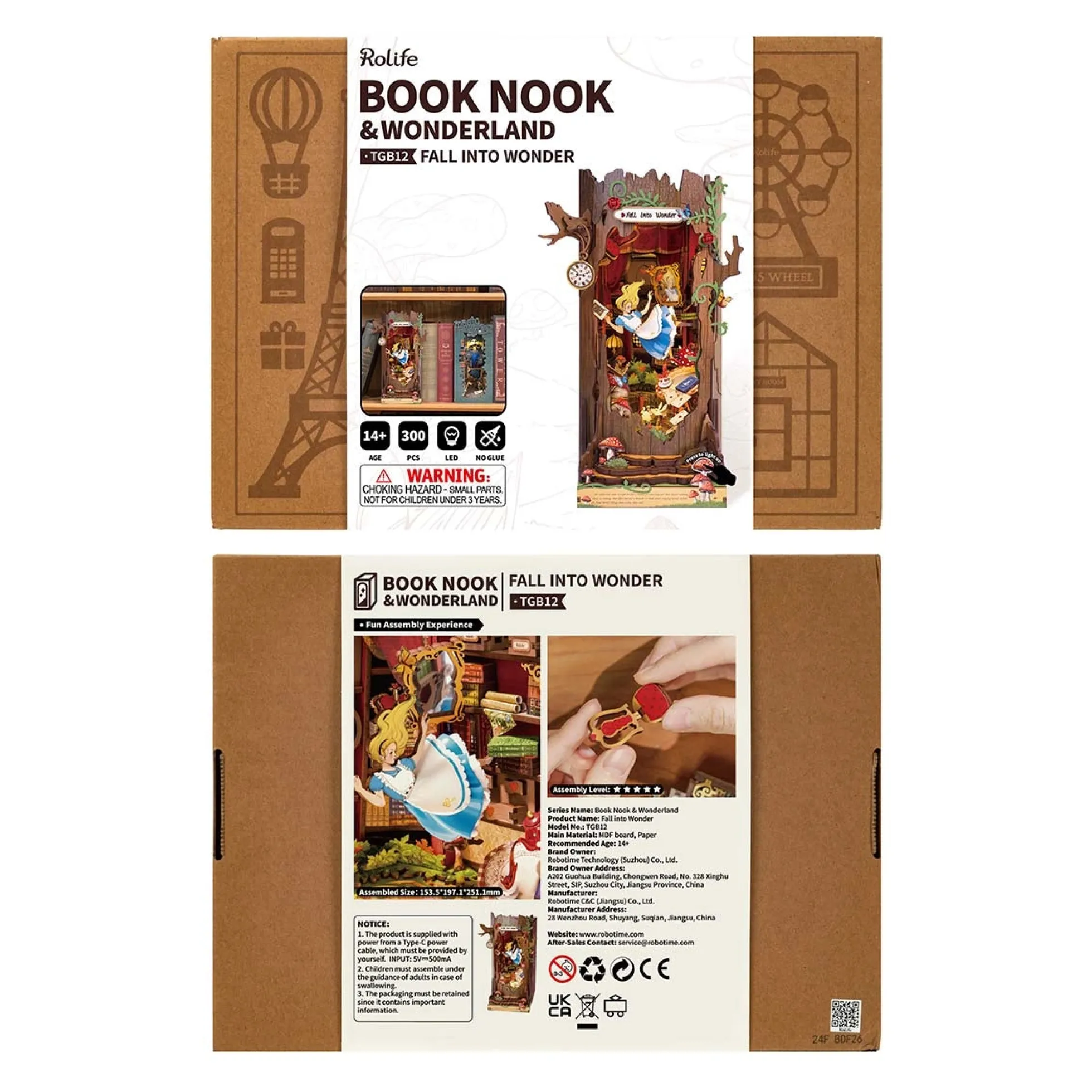 Book Nook Holzbausatz – Fall ins Wunderland