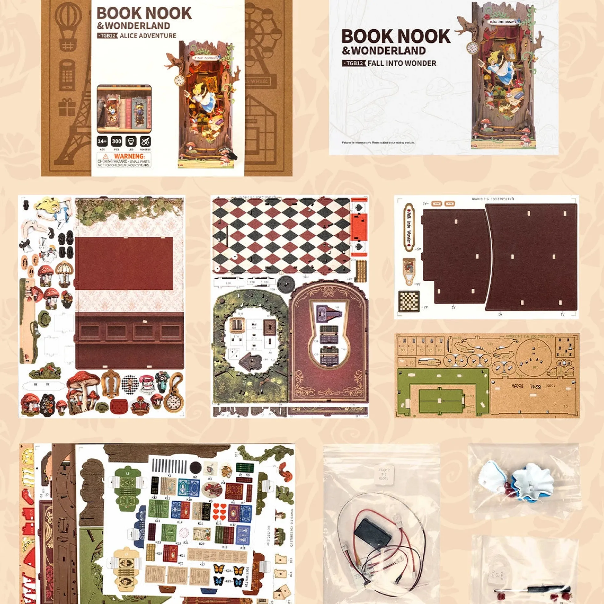 Book Nook Holzbausatz – Fall ins Wunderland