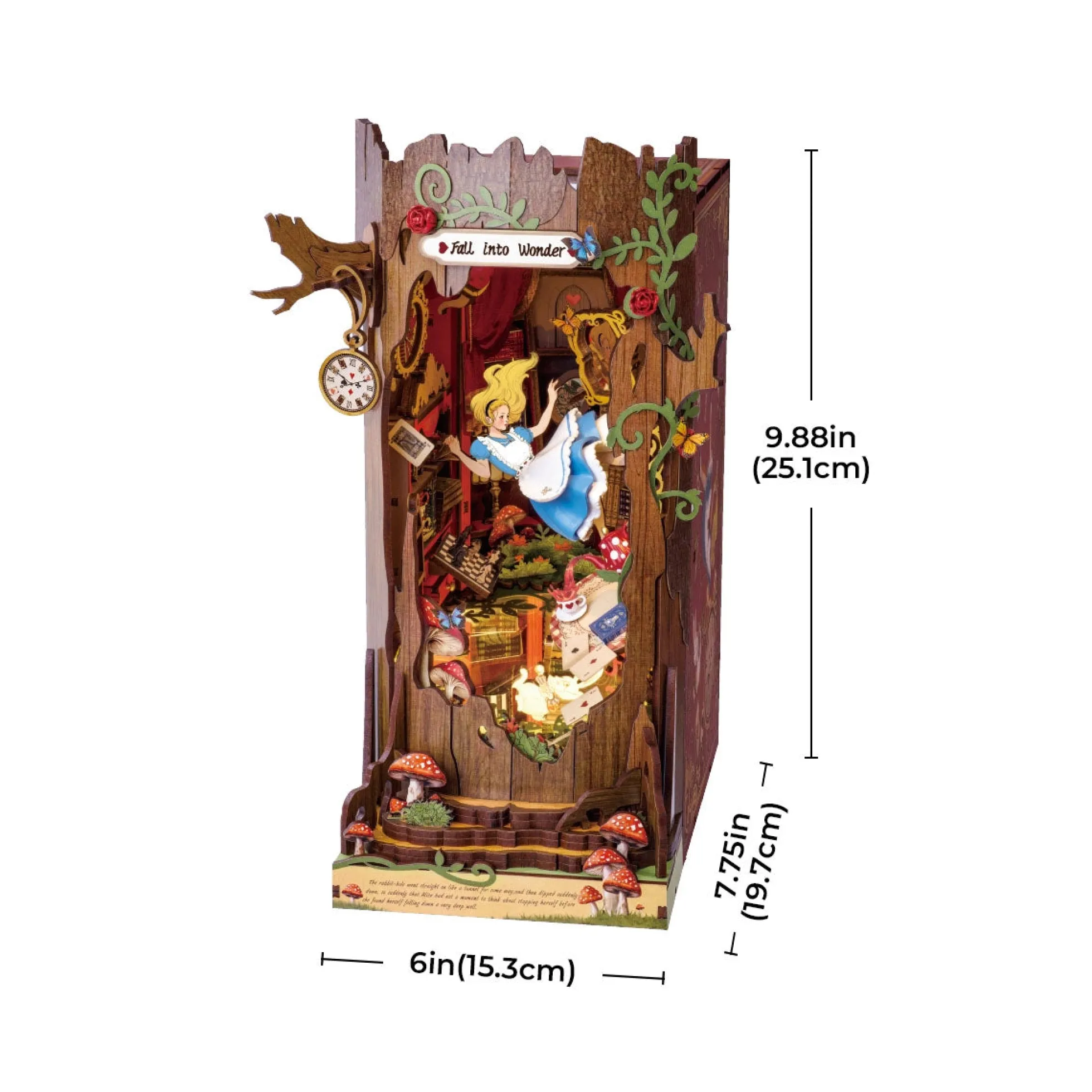 Book Nook Holzbausatz – Fall ins Wunderland