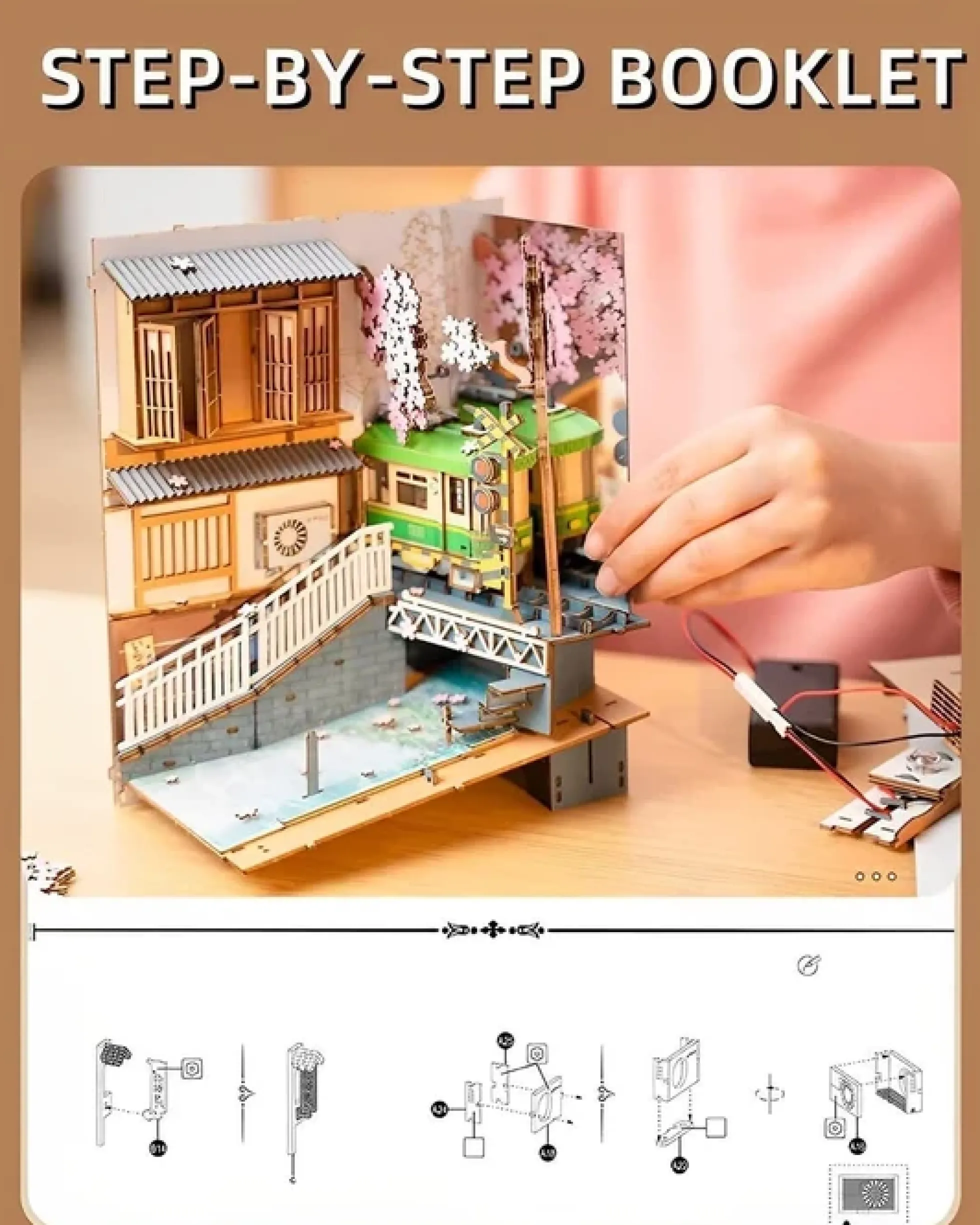 Book Nook Holzbausatz – Sakura Densya