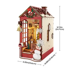 Book Nook Holzbausatz – Weihnachts-Innenszene
