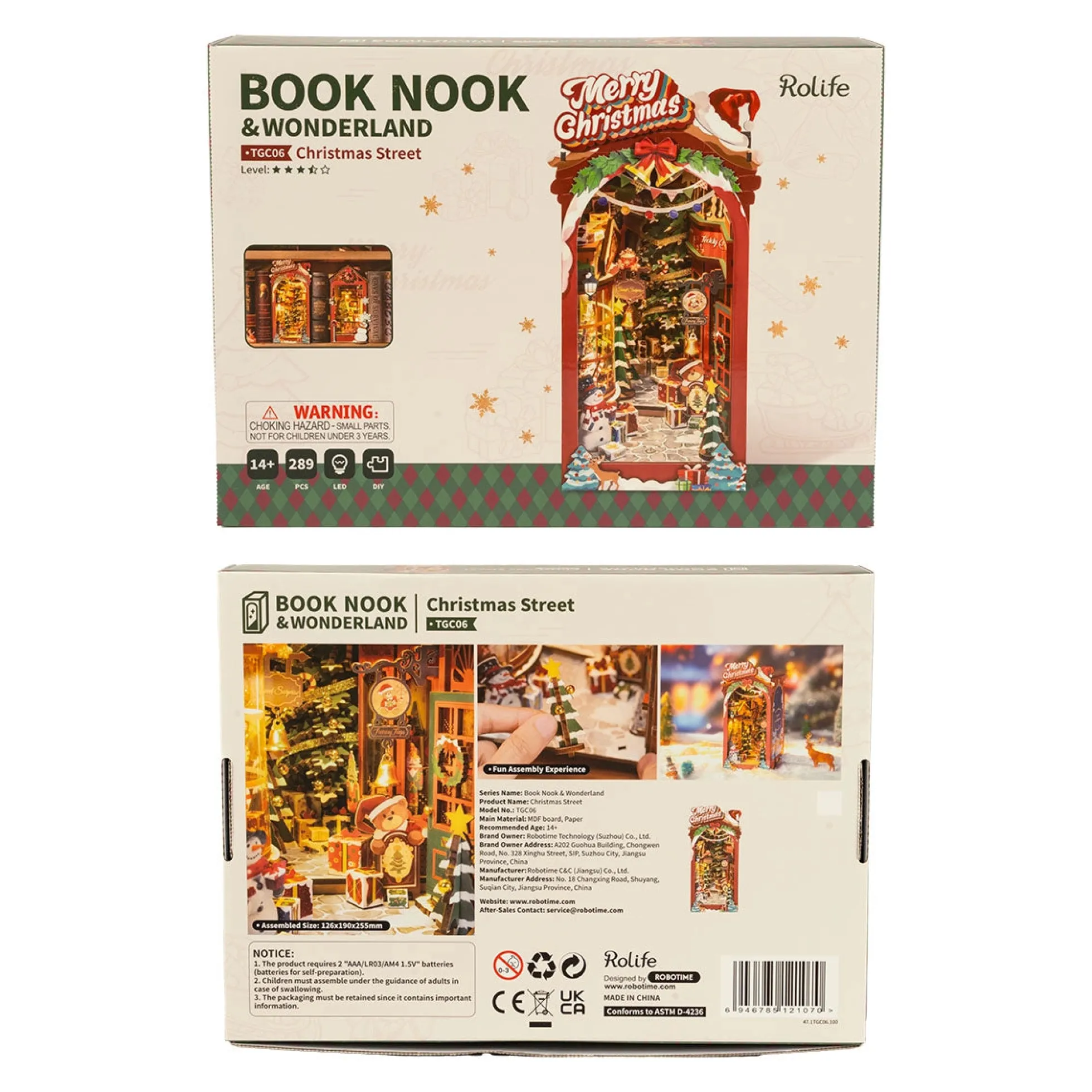 Book Nook Holzbausatz – Weihnachtsstraße