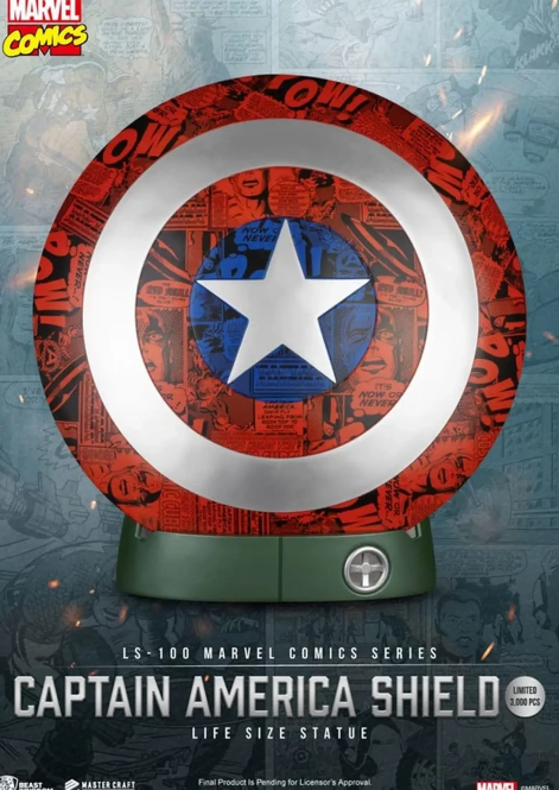 Captain America Schild in Lebensgröße (Comic-Edition)