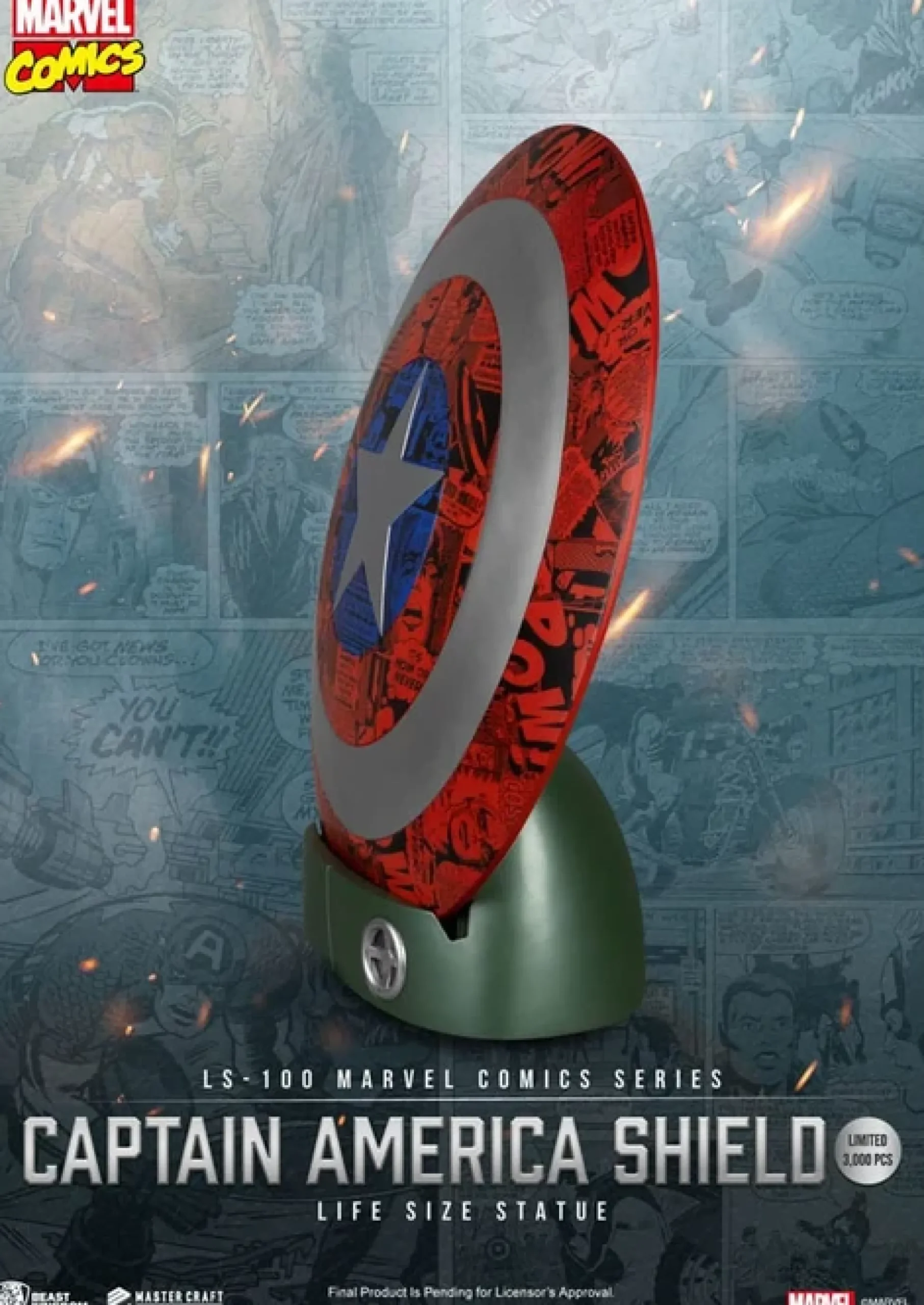 Captain America Schild in Lebensgröße (Comic-Edition)
