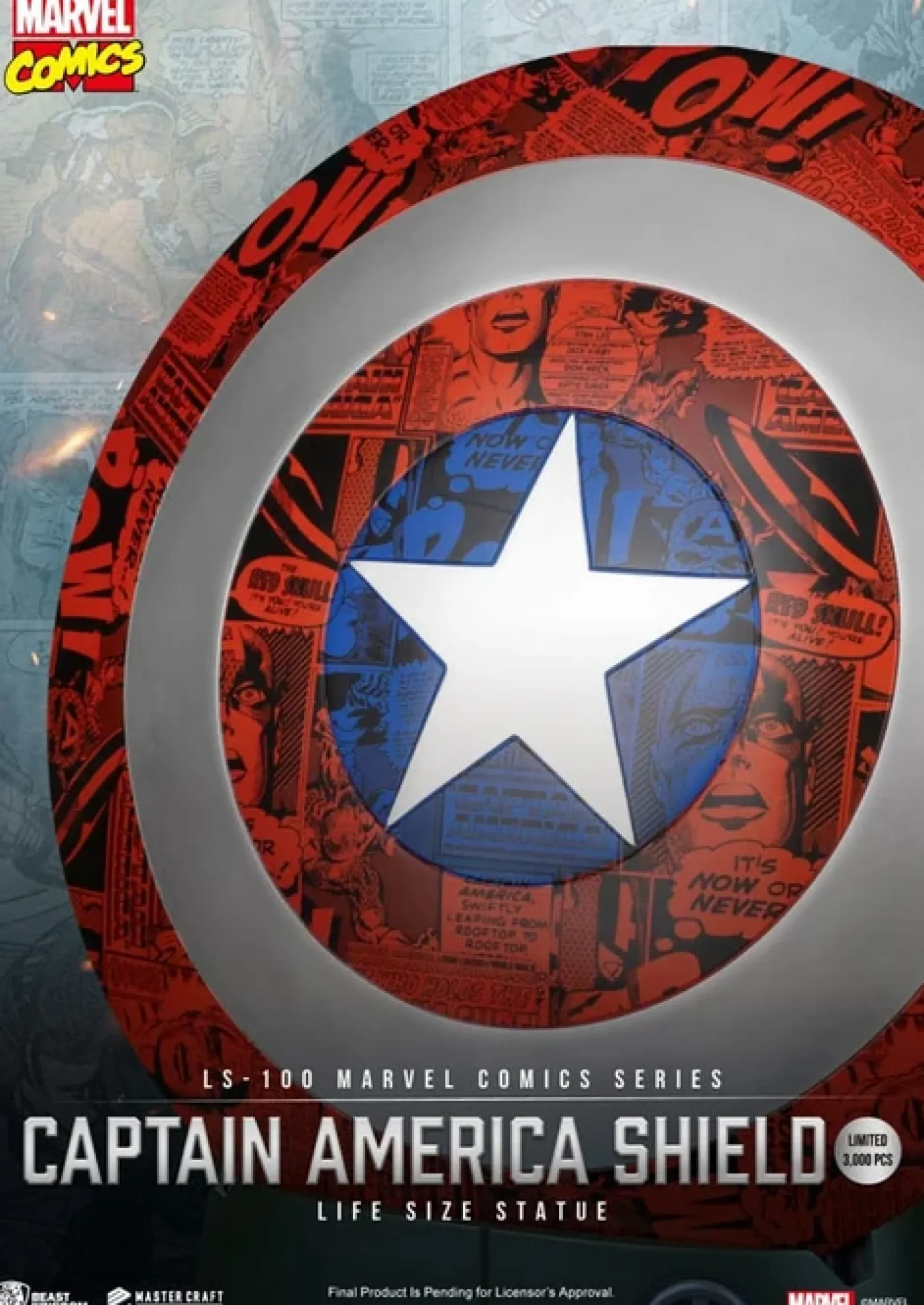Captain America Schild in Lebensgröße (Comic-Edition)