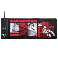 DC Comics Superman XL Gamer-Mauspad mit Kontaktlosem Ladegerät