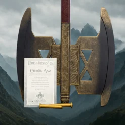Der Herr der Ringe Gimli's Axt 1:1 Replikat mit Wandhalterung