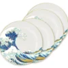 Die Große Welle von Kanagawa Set aus 4 Tellern
