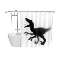Dinosaurier-Silhouette Duschvorhang