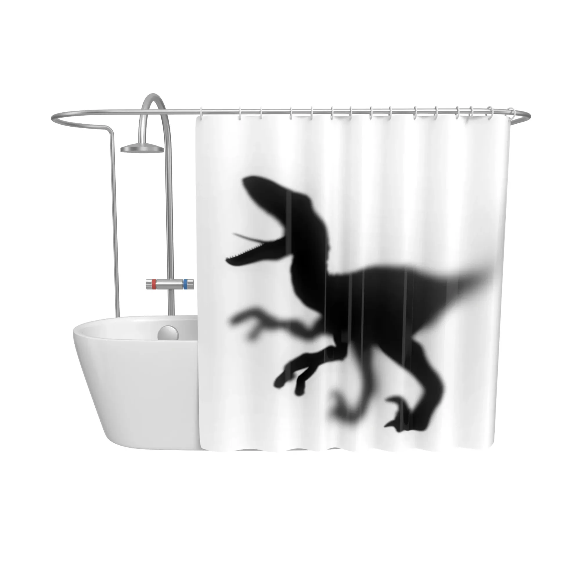 Dinosaurier-Silhouette Duschvorhang
