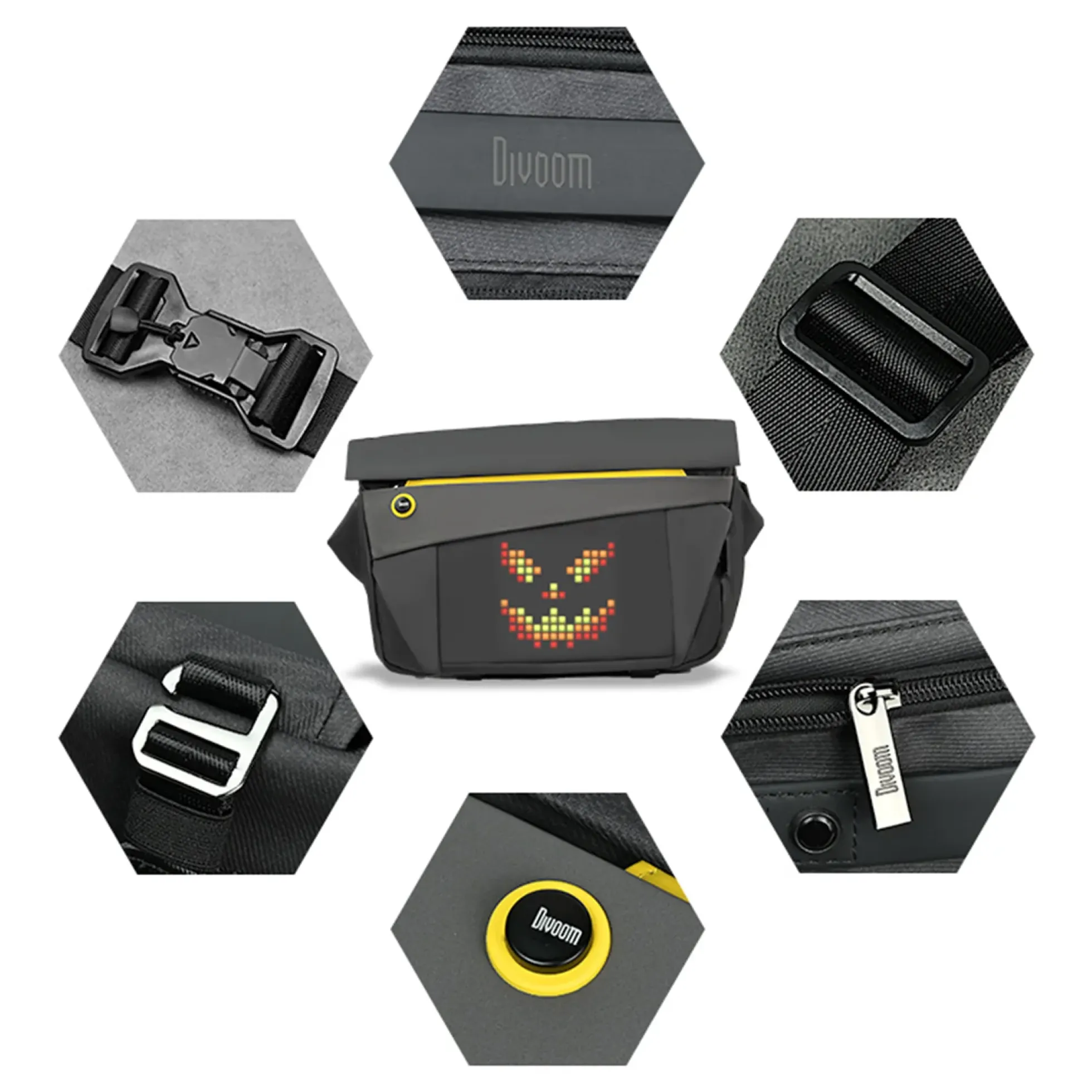 Divoom Pixoo Slingbag V Umhängetasche mit Pixel Display