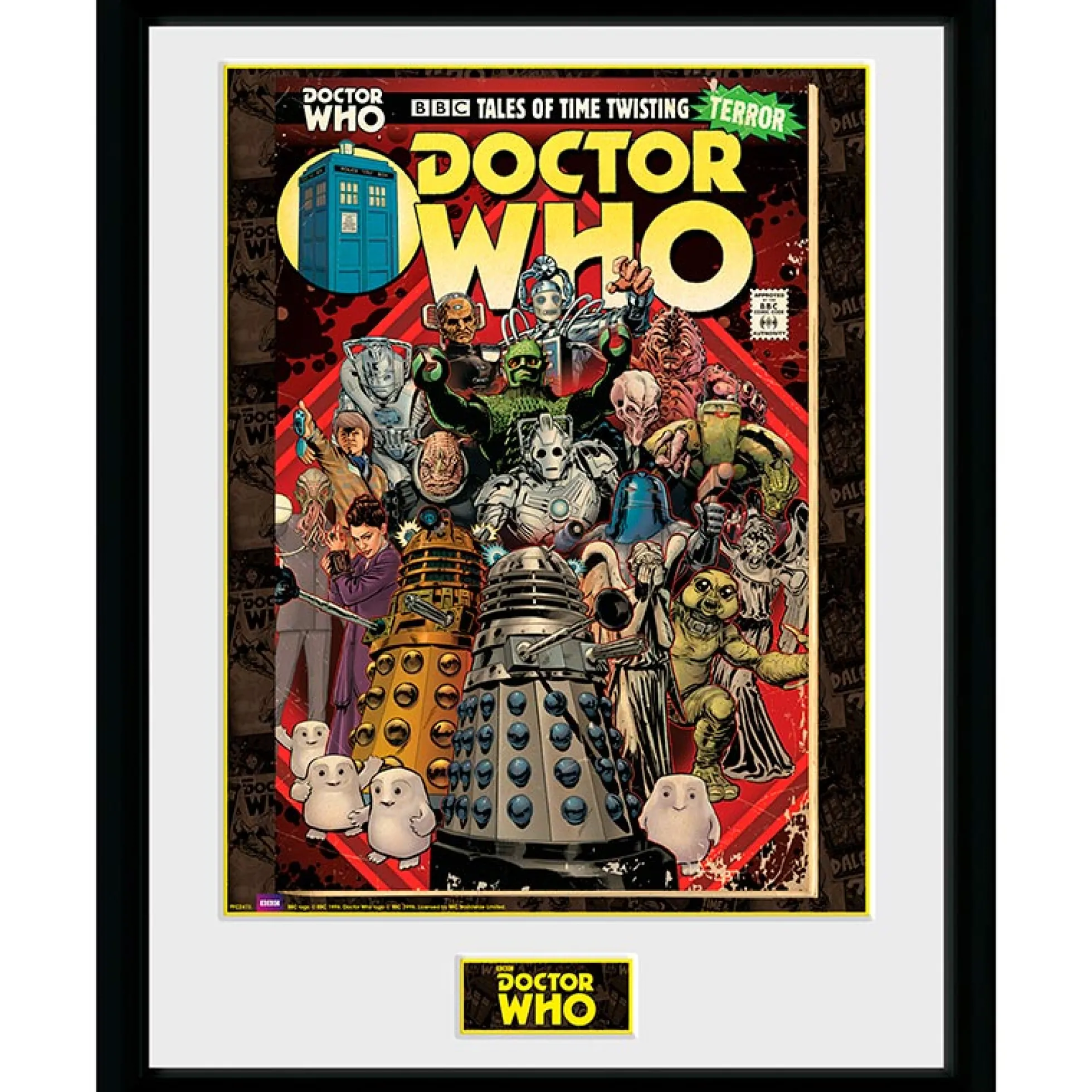 Doctor Who Gerahmtes Poster "Villains Comics"