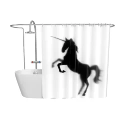 Einhorn-Silhouette Duschvorhang