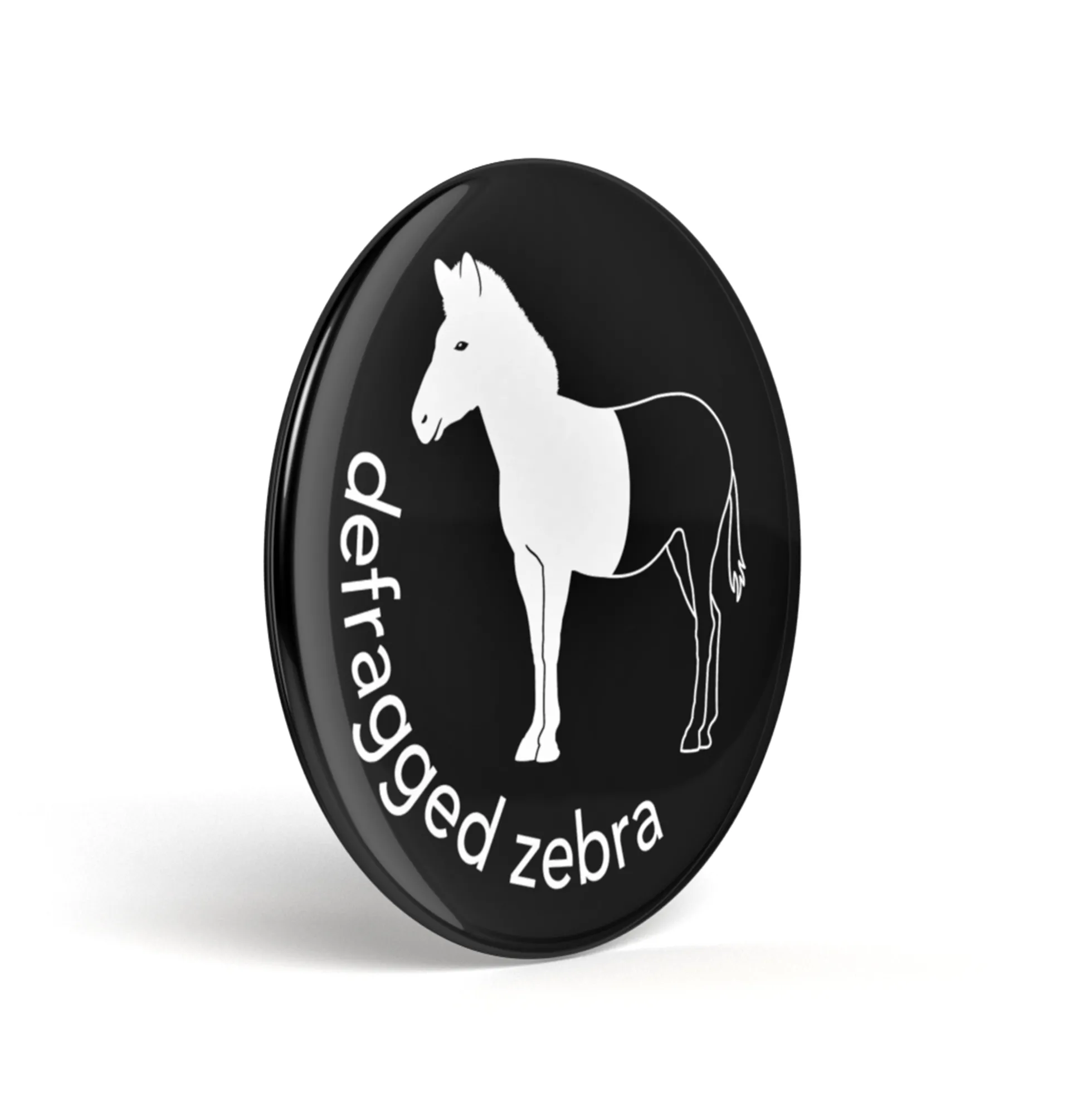 Geek Button Defragged Zebra