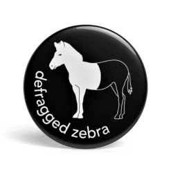 Geek Button Defragged Zebra