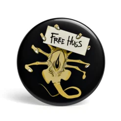 Geek Button Free Hugs Facehugger