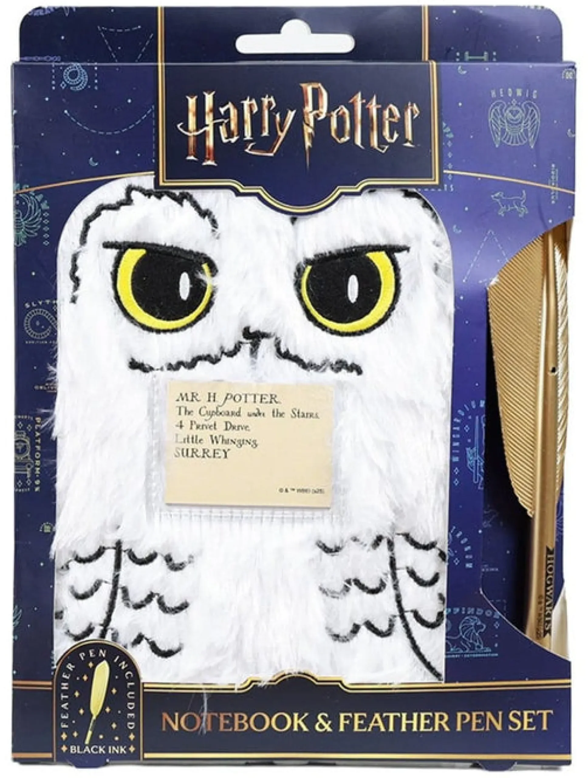 Harry Potter Plüsch-Notizbuch Hedwig mit Federkiel-Stift