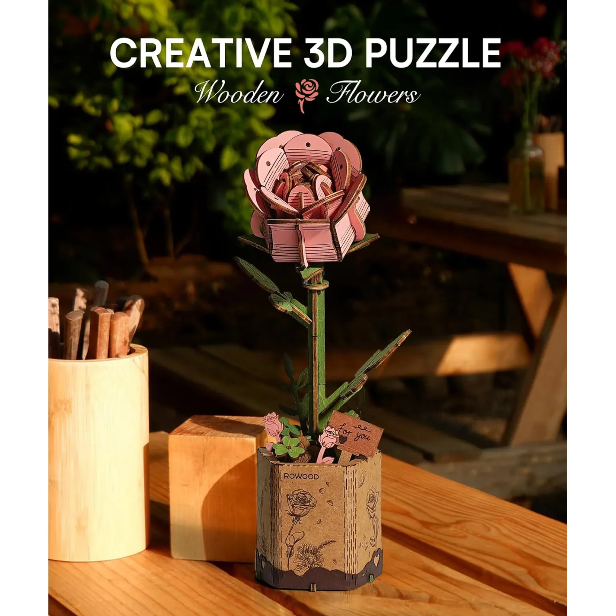 Holzbausatz Pinke Rose