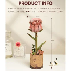 Holzbausatz Pinke Rose