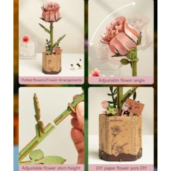 Holzbausatz Pinke Rose