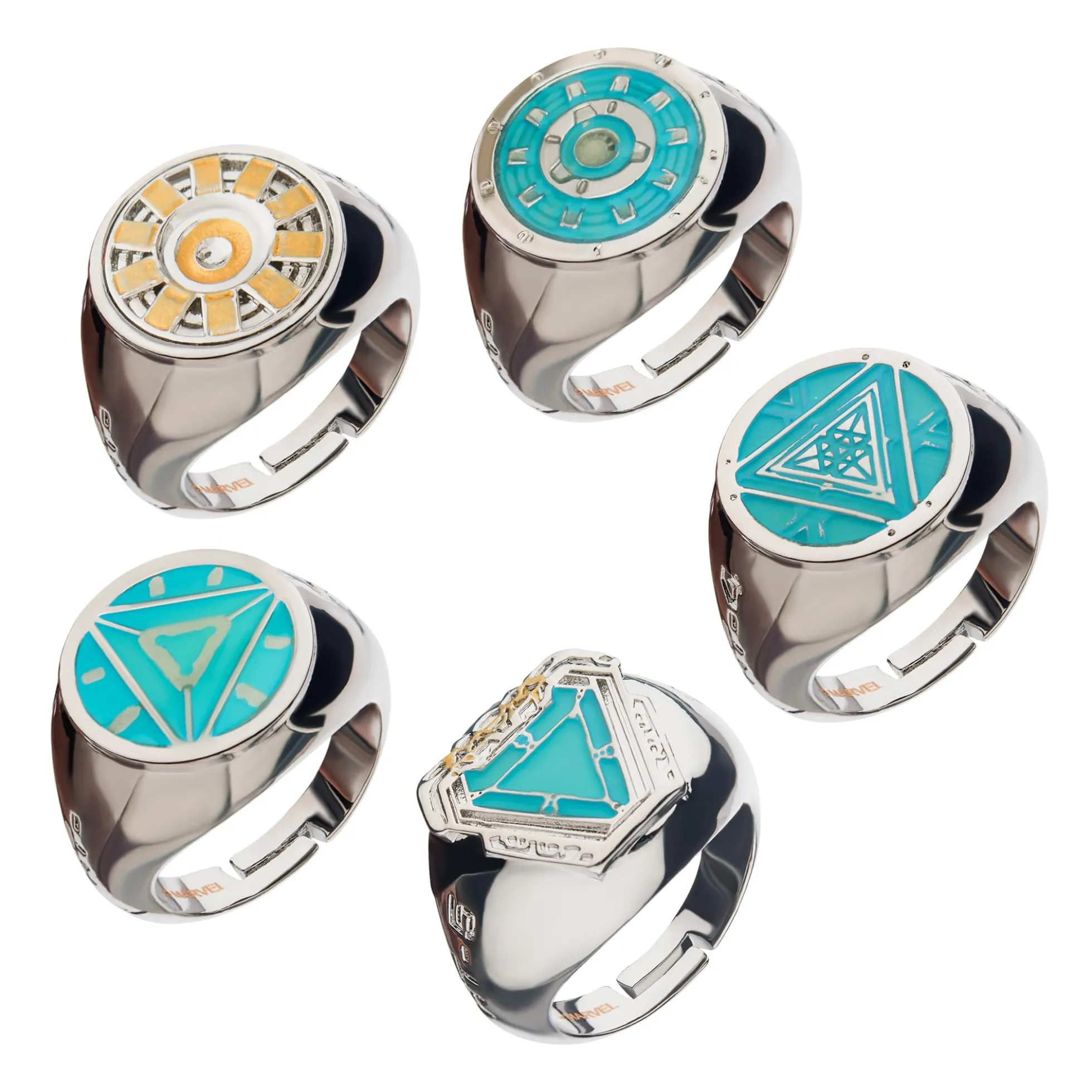 Iron Man Arc Reactor Ring-Set, 5 Ringe