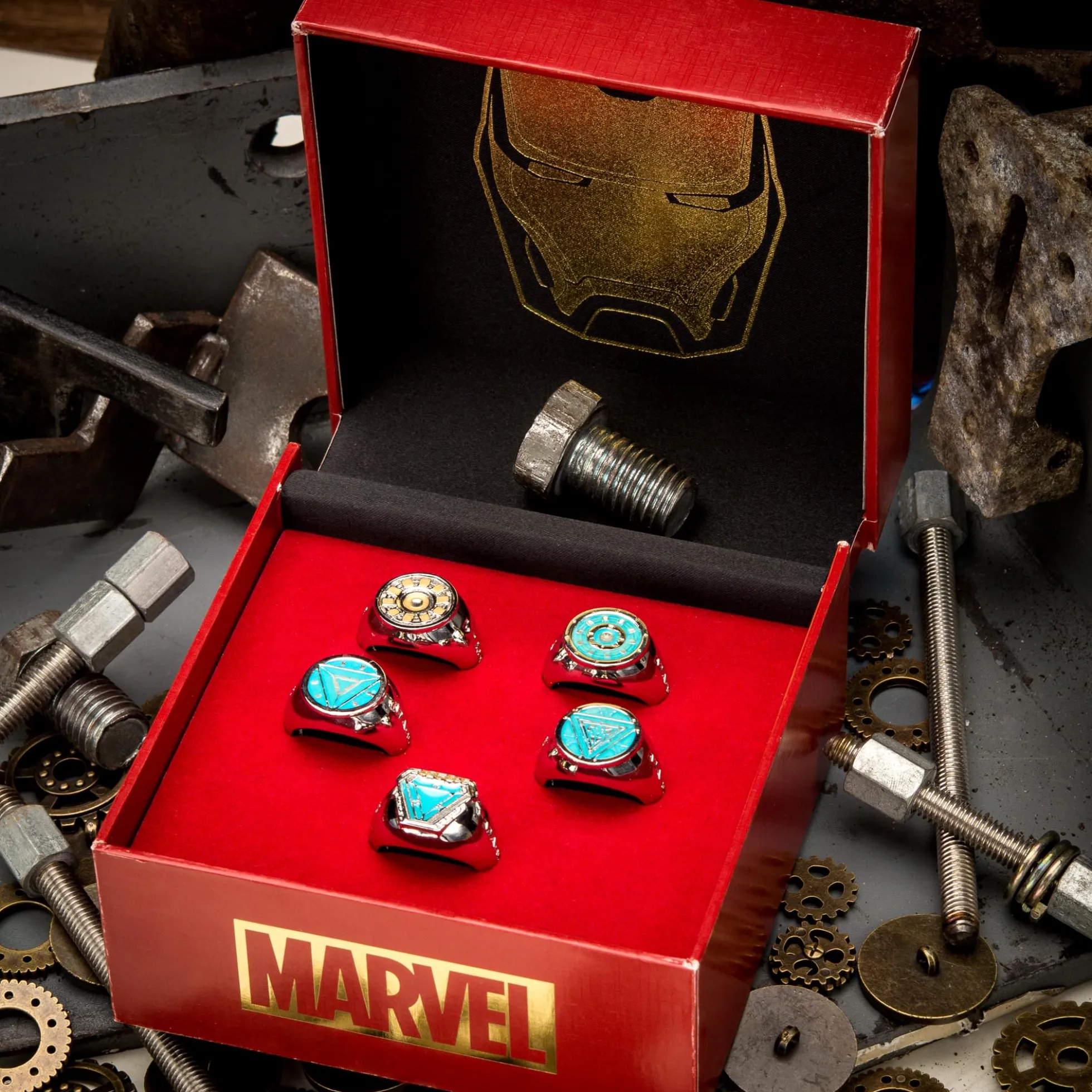 Iron Man Arc Reactor Ring-Set, 5 Ringe