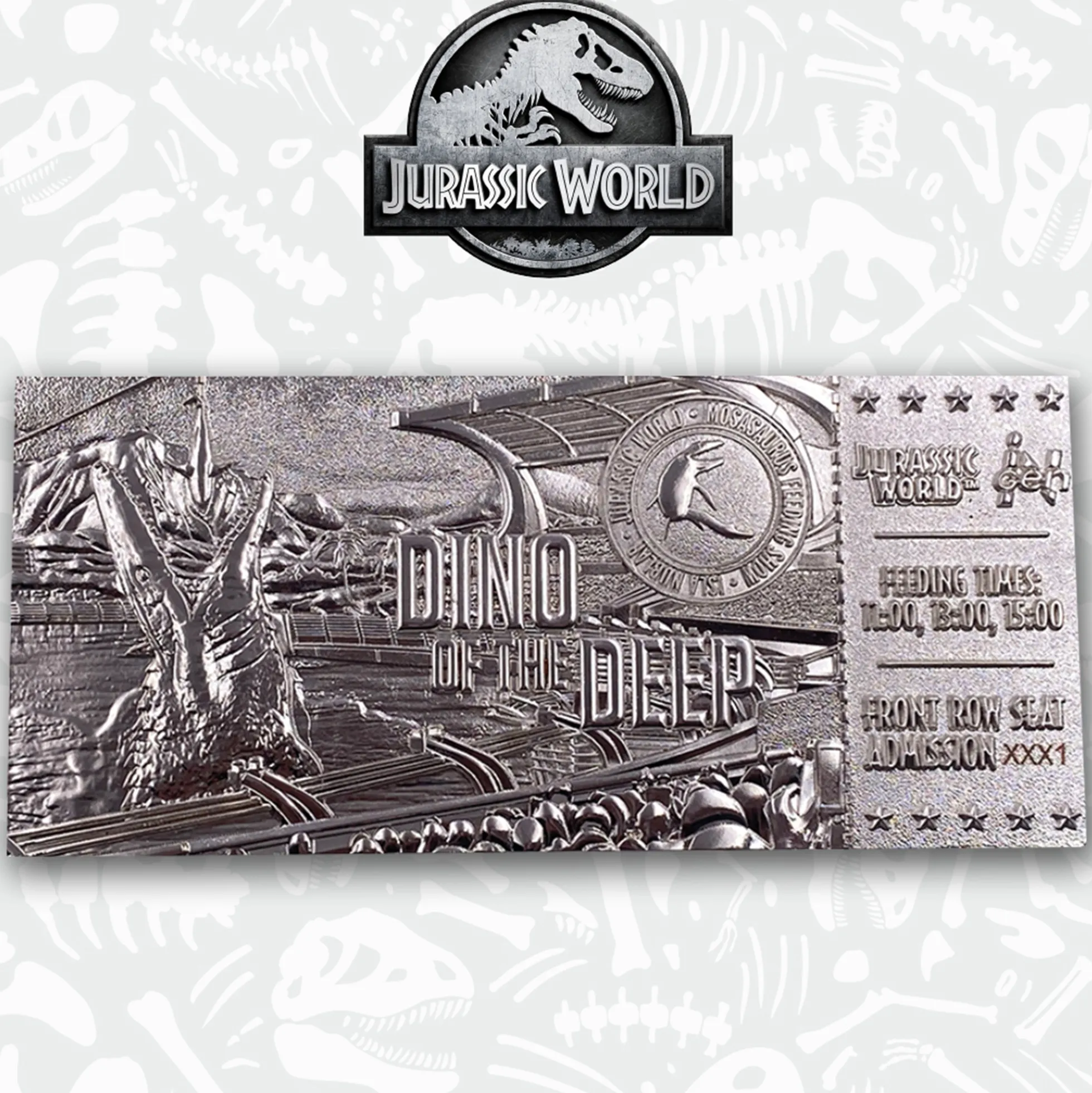 Jurassic World Limited Edition Silber Mosasaurus Ticket