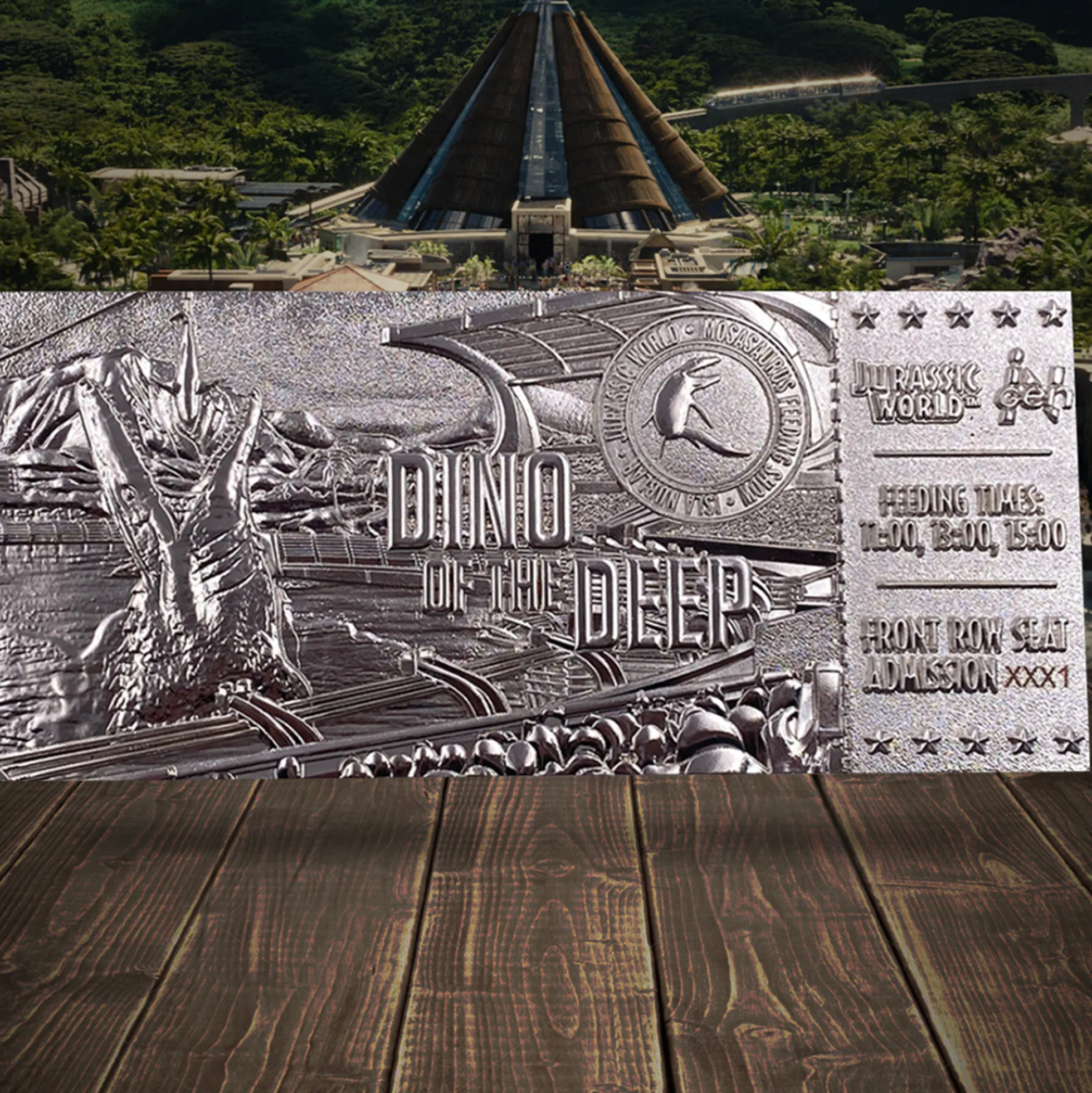 Jurassic World Limited Edition Silber Mosasaurus Ticket