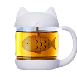 Katzen-Teetasse mit Teesieb