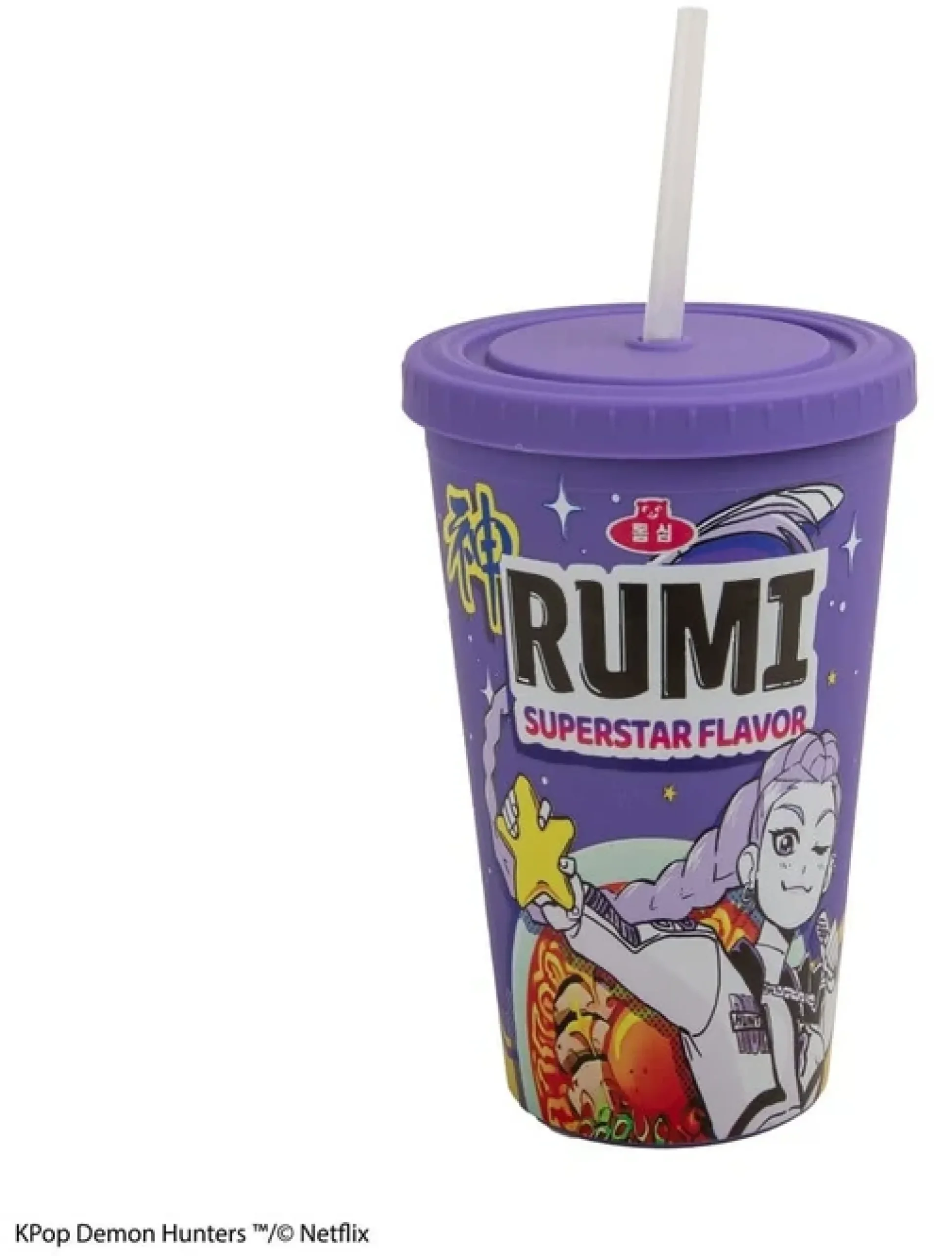 KPop Demon Hunters Becher mit Deckel und Trinkhalm