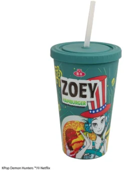 KPop Demon Hunters Becher mit Deckel und Trinkhalm
