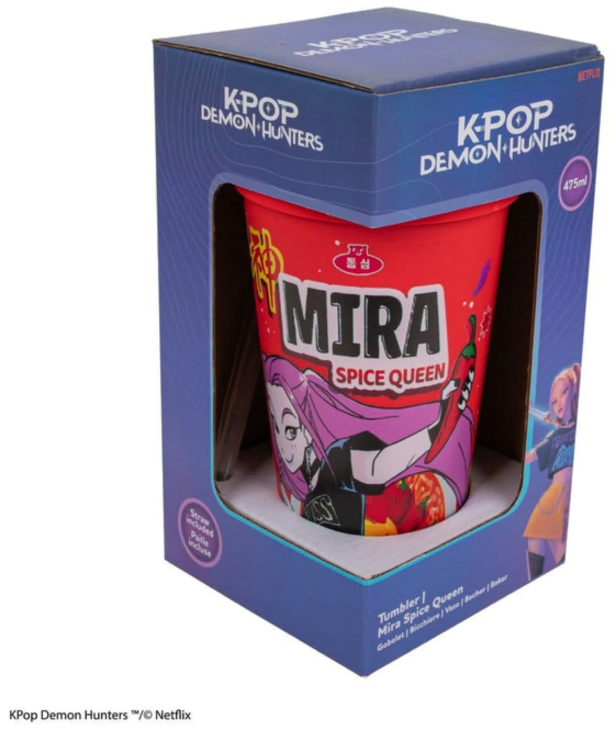 KPop Demon Hunters Becher mit Deckel und Trinkhalm