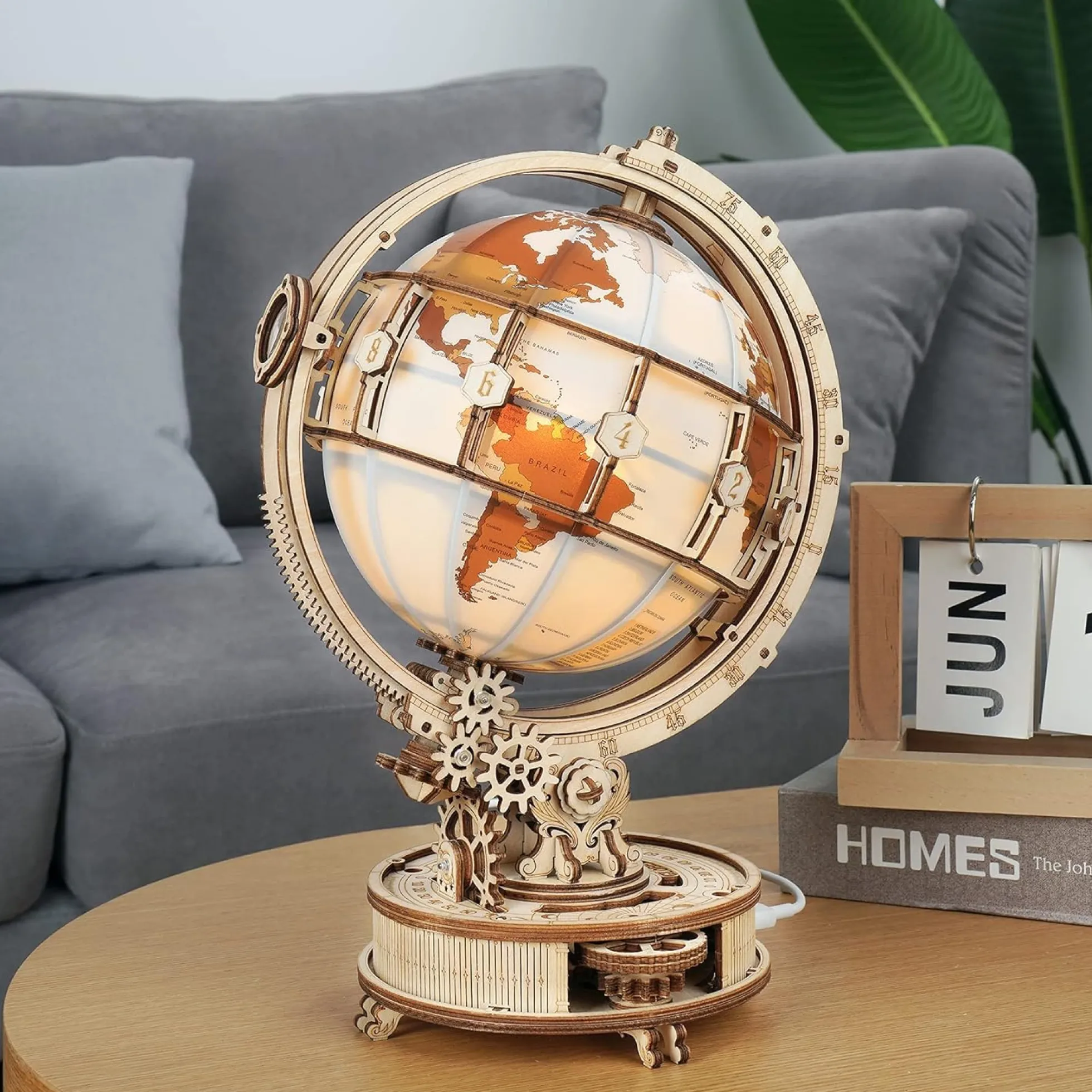 Leuchtender Globus Holzbausatz