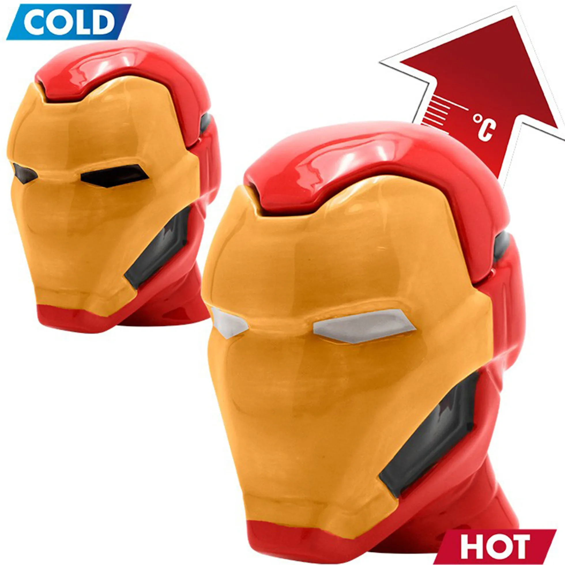 Marvel Iron Man 3D Becher mit Thermo-Effekt