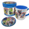 Marvel Retro Geschenkset mit Becher und Untersetzer