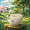 Mein Nachbar Totoro Mino-Keramikschüssel mit Kirschblüten-Design
