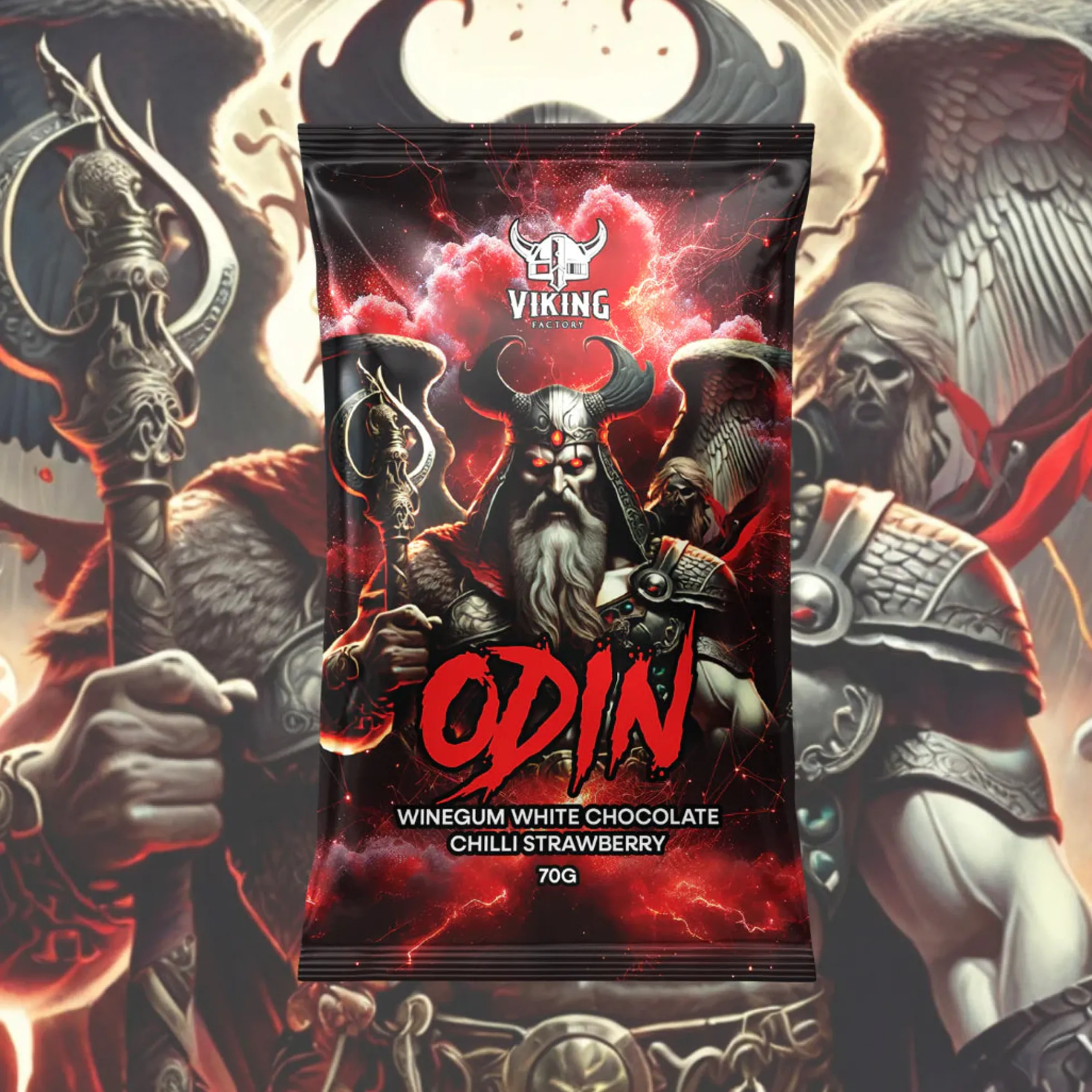 Odin - Erdbeer Weingummi mit Weißer Schokolade und Chili