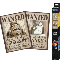 One Piece Steckbrief-Poster mit Usopp und Franky