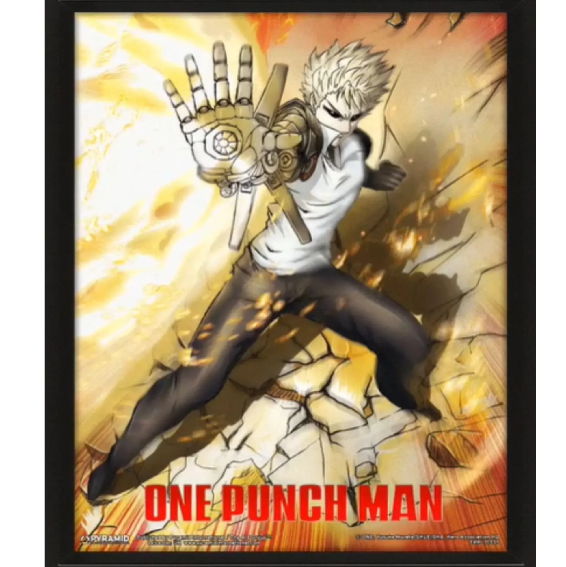 One Punch Man 3D-Wandbild Saitama und Genos