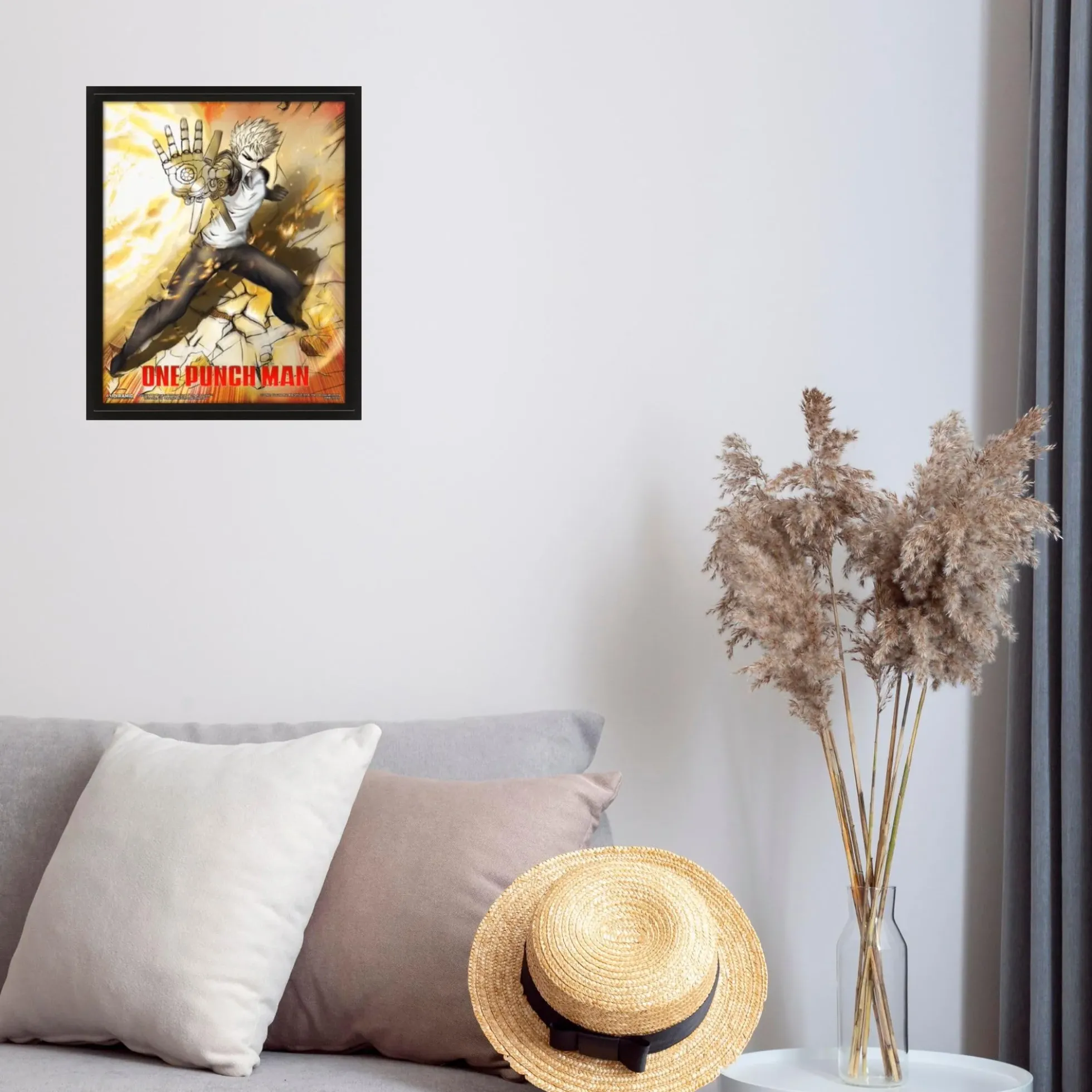 One Punch Man 3D-Wandbild Saitama und Genos