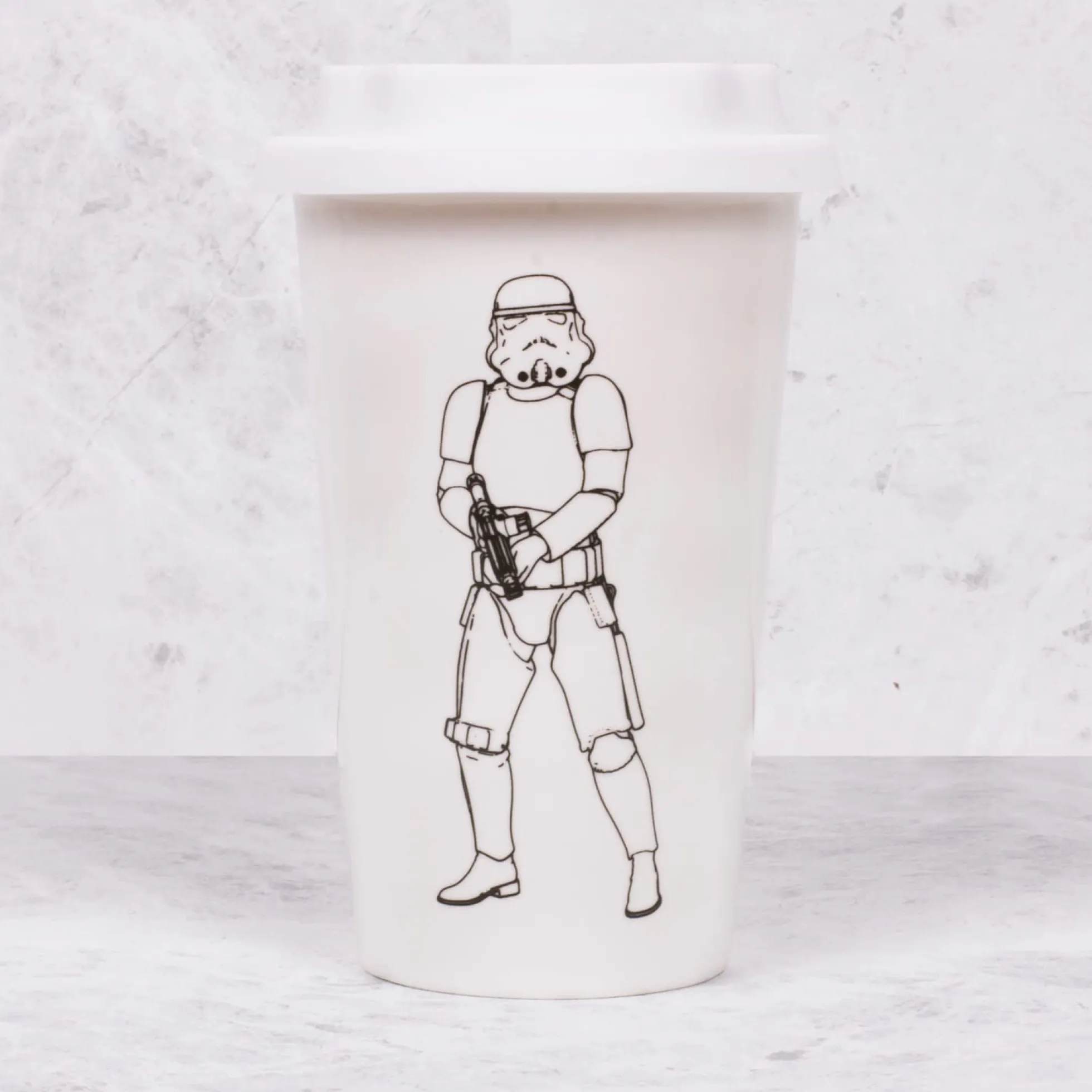 Original Stormtrooper Thermobecher Weiß mit Helmdeckel